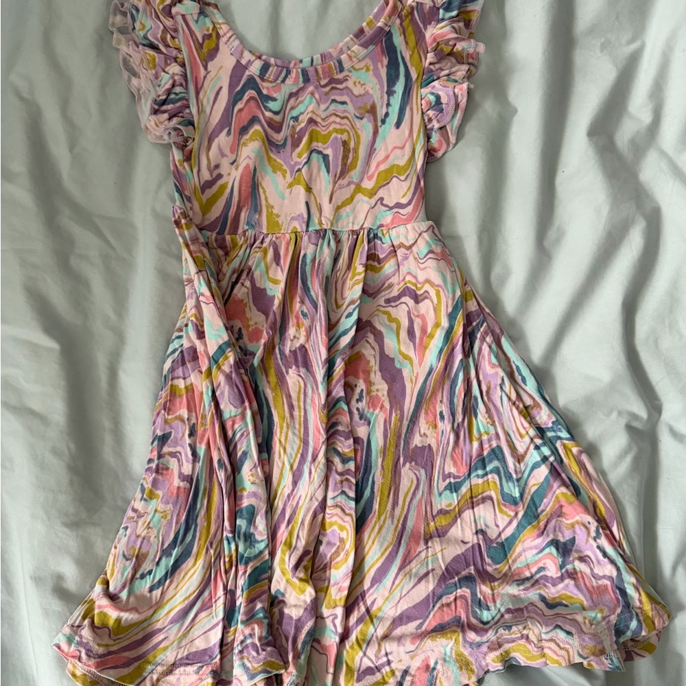 Pink Marble Swirl Twirl Dress